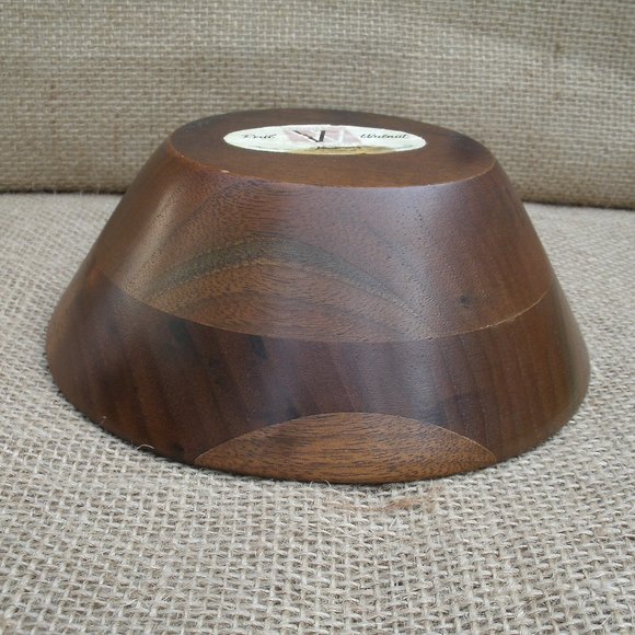 Vintage Vermillion Handcrafted Walnut Wood Bowls Set of 4 - Picture 7 of 16
